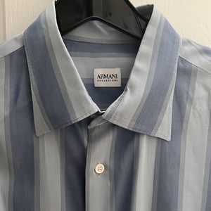 Blue Striped Armani Dress Shirt